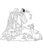 coloriage blanche neige romance